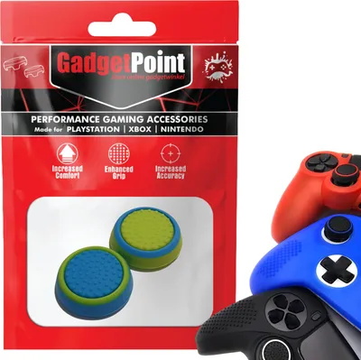 Produktbild von Thumbgrips - Thumb Grips voor PlayStation, PS5, Xbox X/S, One & Switch Pro Controller - Gaming Thumbgrips - Performance Anti-Slip Thumbsticks - Bescherming Accessoires - Blauw en Groen -