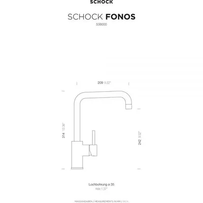 Zdjęcie produktu dla Kran Schock Fonos 538000GAS, asfaltowy, wysokociśnieniowy, stała wylewka