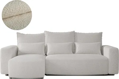 Produktbild von 4ALLHOME Ecksofa mit Schlaffunktion Travis, Couch, Sofa mit Bettkasten, Eckcouch, L-Form, Schlaffsofa, Universal, Boucle Centaur 1 Beige