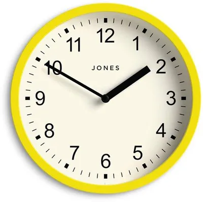 Image de Petite horloge murale ronde jaune de 20 cm