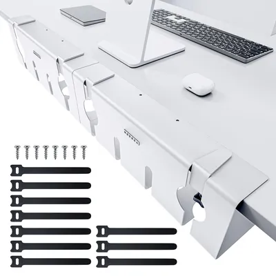 Kabelmanagement unter dem Schreibtisch, 43 cm, weiß, 2er-Set