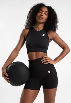 Produktbild von Gorilla Wear Olivia Nahtloses Crop-Top - Schwarz - S/M