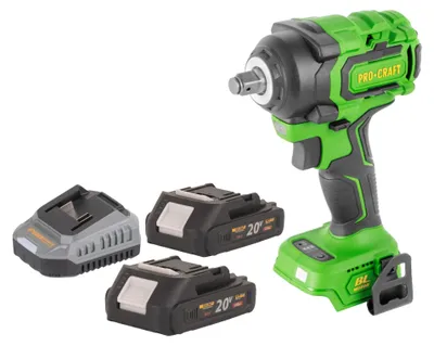 Produktbild von Procraft PWA18bb Akku Schlagschrauber 20 V 550 Nm 1/2" Brushless + 2x Akku 2,0 Ah + Ladegerät