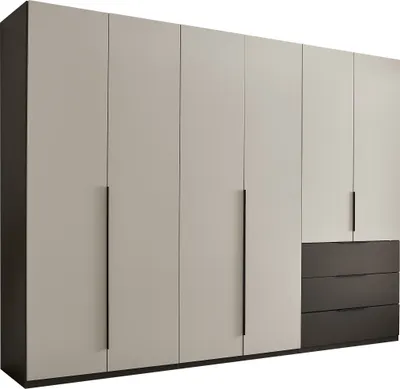 Produktbild von Kleiderschrank >Nuka< in Grau, Dekorfolie - 300x225,5x60cm (BxHxT)