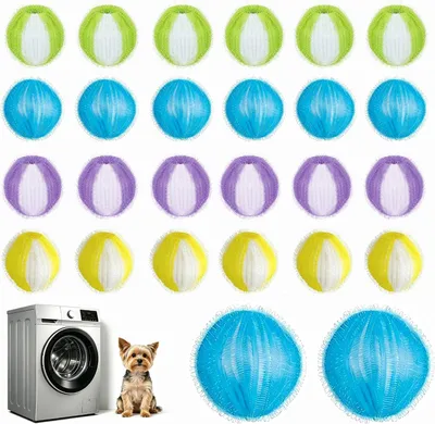 Imagen del producto de Removedor de pelo de mascotas para lavadoras, 24 unidades, reutilizable, para ropa y ropa de cama