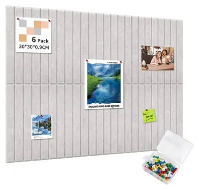 Immagine prodotto di Omgoods - 6 pannelli decorativi in feltro autoadesivo, dimensioni 90x60 cm, ideali per creare una bacheca da parete