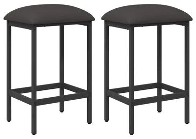 Image de vidaXL Tabourets de bar, lot de 2, gris foncé, 40 x 32 x 74 cm, matériau composite en bois