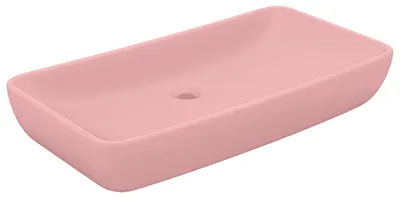 Obrázek produktu pro vidaXL umyvadlo obdélníkové matné růžové 71x38 cm Keramika
