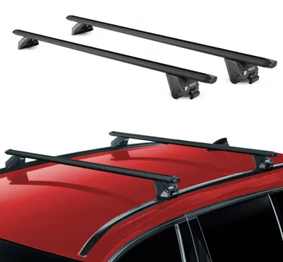 Image de Barres de toit transversales pour Sportequipe 7 2023-2026 Alu Noir 2 pièces ABE