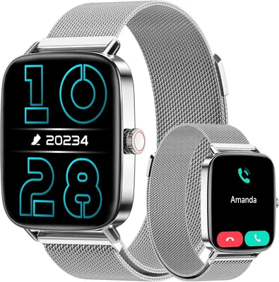 Produktbild von Yoever Damen Smartwatch mit Telefonfunktion 1.85 Zoll Display 110+ Sportmodi Fitnessuhr mit Herzfrequenz & Schlafmonitor SpO2, IP68 wasserdicht