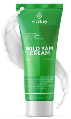 Produktbild von Vitabay Wild Yams Creme 100 ml – Wild Yam Gesichts- & Körpercreme mit 80 % Wild-Yam-Extrakt – 64 % Diosgenin – zieht schnell ein – 100 % nano-frei – ohne synthetische Hormone