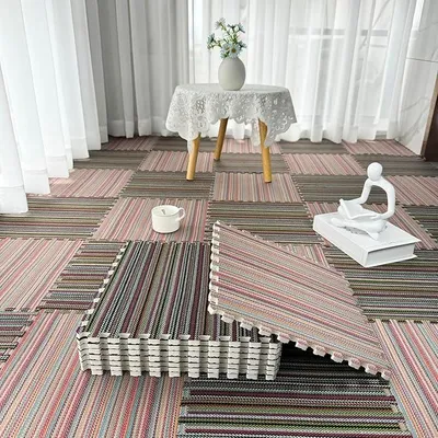 Imagen del producto de Juego de 20 piezas de suelo de espuma entrelazadas, piezas de puzzle para ejercicios transpirables, alfombras de juego de 30 x 30 cm, y una alfombra resistente para niños y para gimnasios domésticos