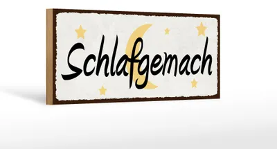 Produktbild von Holzschild Hinweis 27x10cm Schlafgemach