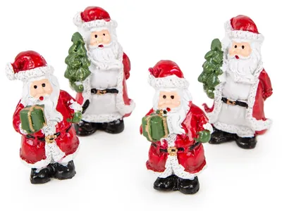 Produktbild von 4 Weihnachtsmann Figuren - Nikolaus Dekofigur 5 cm Weihnachtsdekoration