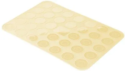 Produktbild von Zenker Macaron-Backmatte für Patisserie, ideal für kleine Kekse und Gebäck, Silikon-Backform (Farbe: Creme), Anzahl: 1 Stück, Braun