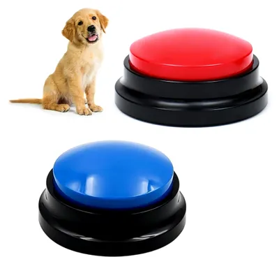 Produktbild von Buzzer mit Aufnahmefunktion für Hunde, 2 Stück Intelligenzspielzeug zur Kommunikation