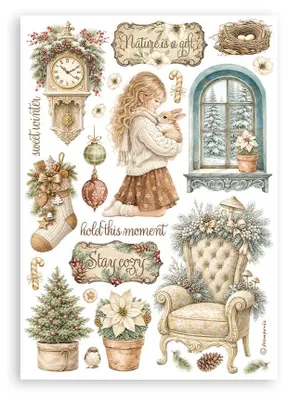Produktbild von Washi Pad A5 8 Blatt Weiß Weihnachten Scrapbooking Alben Karten Basteln