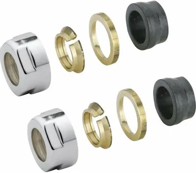 Produktbild von Aqualine ECO Messing-Klemmverschraubung 15mm, Nickel/weiß