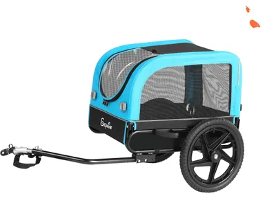 Productafbeelding van Fietsdrager voor huisdieren, 2-in-1 kinderwagen, lichtgewicht ontwerp, blauw
