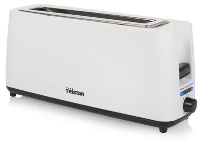 Produktbild von Tristar BR-1056, 2 Scheibe(n), Weiß, Kunststoff, Tasten, Drehregler, 900 W, 230 V
