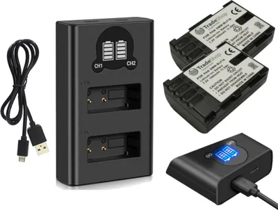 Produktbild von 2x Akku + USB Doppel-Ladegerät Schnell-Ladestation USB-C ersetzt BLF19 DMW-BLF19E CS-PLF190MX kompatibel mit Panasonic Lumix Kameras / Ladestation