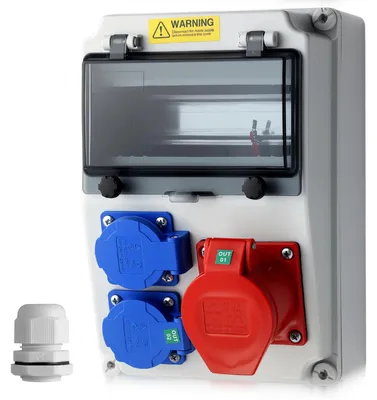 Immagine prodotto di Distributore di corrente per cantieri, senza interruttore differenziale, 2 x 230 V, 1 x 16 A