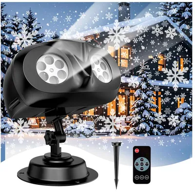 Produktbild von Weihnachtsprojektionslichter, LED-Laserlichter in Schneeflockenform für drinnen und draußen, Weihnachtsbeleuchtung für den Außenbereich