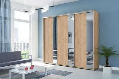 Zdjęcie produktu dla Szafa A29 craft złoty z drzwiami przesuwnymi – 278 x 62 x 245 cm