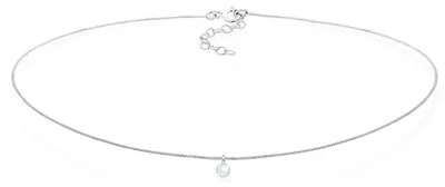 Imagen del producto de Collar tipo choker para mujer, con dije geométrico y piedra de luna, en plata de ley 925