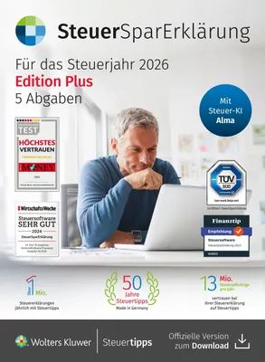Produktbild von SteuerSparErklärung plus (Steuerjahr 2026)