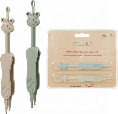 Produktbild von Baby-Nasenreiniger, Ohrreiniger, Pinzette – 3-in-1, BPA-frei, grün, beige