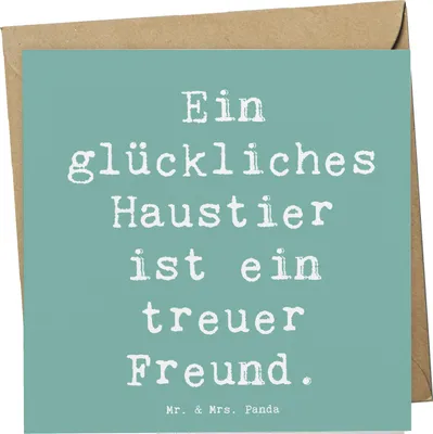 Produktbild von Mr. & Mrs. Panda Grußkarte Spruch Haustiere pflegen - Meeresbrise - Geschenk, Vertrauem, Tierliebe, Trost, Haustierliebhaber, Zuversicht, Tierfreundschaft, doppelkarte