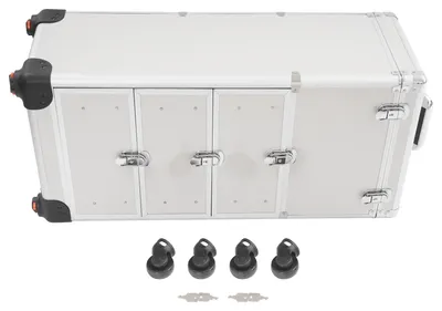 Produktbild von Kosmetik Trolley - Rollender Schminkkoffer - 3 Schubladen - Salonwagen für Nageldesigner & Visagisten - 34x27x107 cm