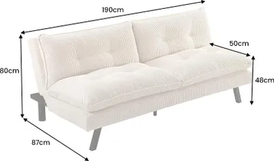 Produktbild von riess-ambiente Schlafsofa COCOONING 190cm grau Chenille Chenillestoff 3-Sitzer Couch modern