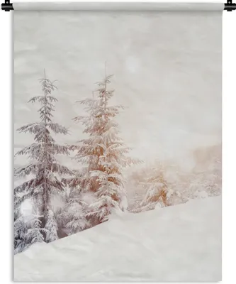 Produktbild von MuchoWow® Wandteppich Wandbehang Baum - Schnee - Winter 60x80 cm Tapisserie Dekoration Wandtuch - Decke - Wandtücher - Wohne