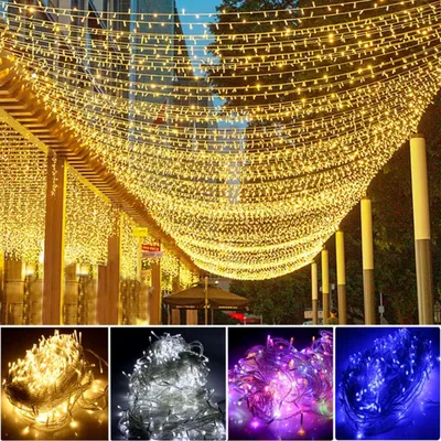Produktbild von Oyajia 8 Modi LED Lichterkette Strom, Warmweiß, 100m-1000 LEDs, Timer, Merkfunktion, LED Weihnachten Lichterkette Garten BBQ Party Deko Licht, IP65