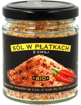 SÓL HIMALAJSKA Z CHILI W PŁATKACH BEZGLUTENOWA BIO 85 g - PIĘĆ PRZEMIAN