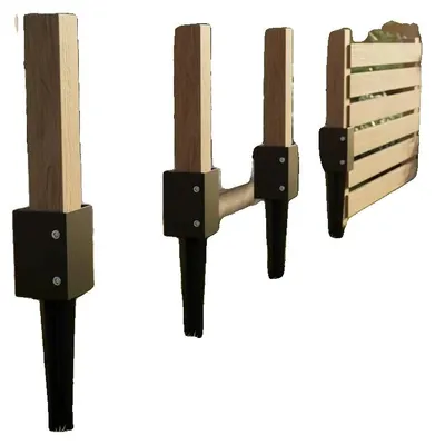 Immagine prodotto di Ancoraggio per paletti di recinzione, struttura in metallo resistente, facile installazione per esterni, colore verde militare