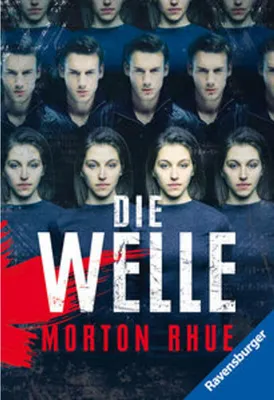 A collage of faces, with text overlay, promoting a book.