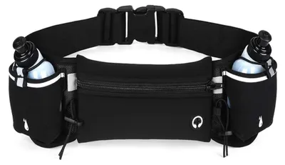 Produktbild von Hüfttasche Laufgürteltasche Bauchtasche - Mit Flaschenhalter - Wasserdicht - 25 x 16 x 5,2 cm - Reflektierend