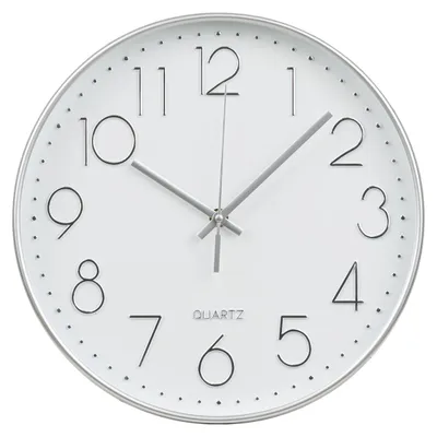Image de Horloge murale Lalibela argent avec mouvement silencieux ø30 cm