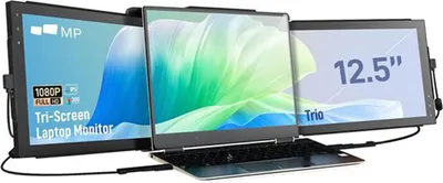 Produktbild von MOBILE PIXELS, Tragbarer 13,3" IPS Monitor Tri-Screen 2.0 Full HD drehbar für PC, Schwarz