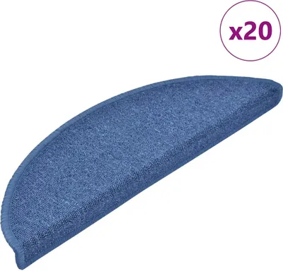 Obrázek produktu pro Schodové rohože 20 ks 56 x 17 x 3 cm modré, půlkulaté