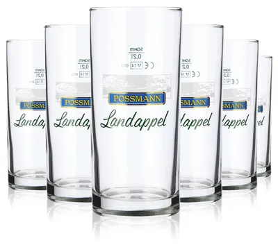 Produktbild von 6x Possmann Apfelwein Glas Gläser 0,2l Becher "Landappel Sahm