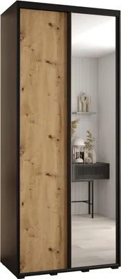 Produktbild von MEBLE KRYSPOL Davos 3 Schrank, zwei Türen - 235,2x110x45 cm - Schwarz Artisan Schwarz