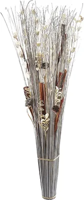 Produktbild von Kobolo XXL Dekobündel weiß braun - runder Boden - 150 cm - Kunstpflanze künstliche Kunstblume Echtholzstamm Zimmerpflanze Decorative bundle Plant Deco