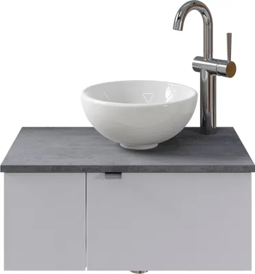 Produktbild von Pelipal Serie 6915 SET-044-053 Waschtisch mit Unterschrank bestehend aus: Keramik-Aufsatzbecken, Waschtischplatte, Waschtischunterschrank