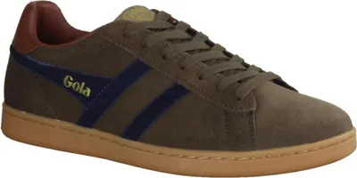 Produktbild von Gola Equipe 2 Herrensneaker, Leder, Dark Taupe/Navy/Rust Wechselfußbett - Herrenschuhe Sneaker / Schnürschuh, Braun, leder