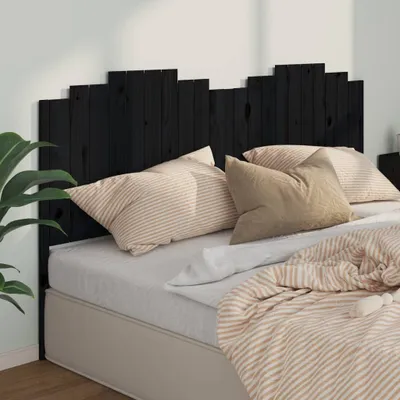Produktbild von vidaXL Kopfteil Schwarz 206x4x110 cm Massivholz Kiefer - Kopfteil - Kopfteile - Bettkopfteil - Holzkopfteil