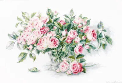 Immagine prodotto di Luca-S set per punto croce "Un bouquet di rose da tè", schema contato, 43,5x28cm